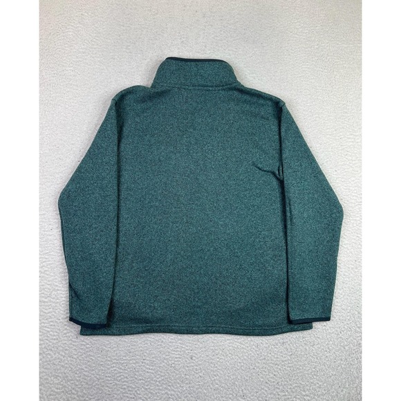 Eddie Bauer Sweater Mens Large Green Polyester Fleece Mock Neck Pullover - Picture 2 of 10